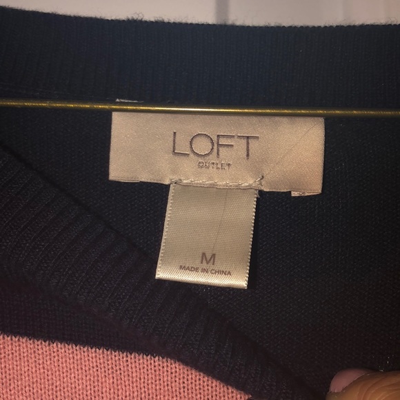 LOFT navy pink and red sweater 💕 - Picture 2 of 4